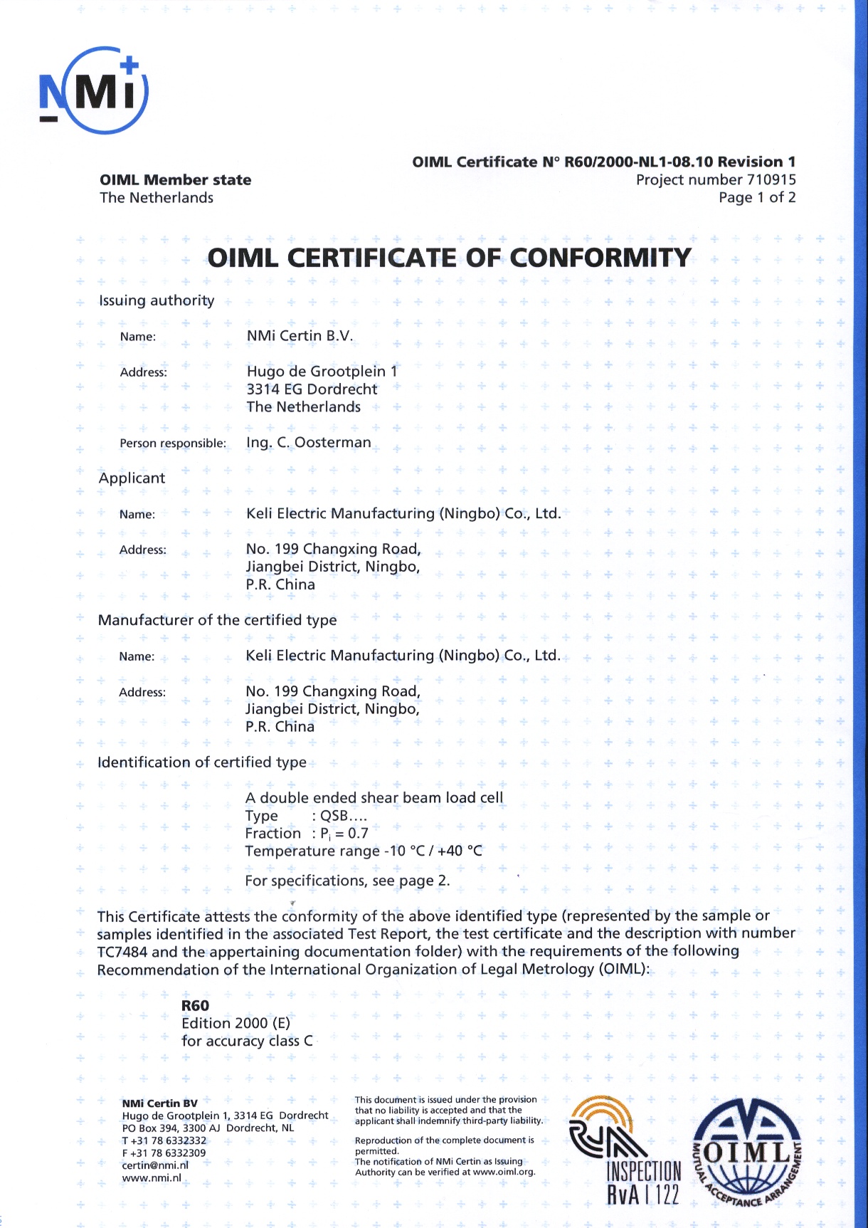 OIML-QSB-1